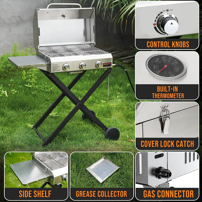 Hitechluxe 3 - Burner Propane Gas Grill