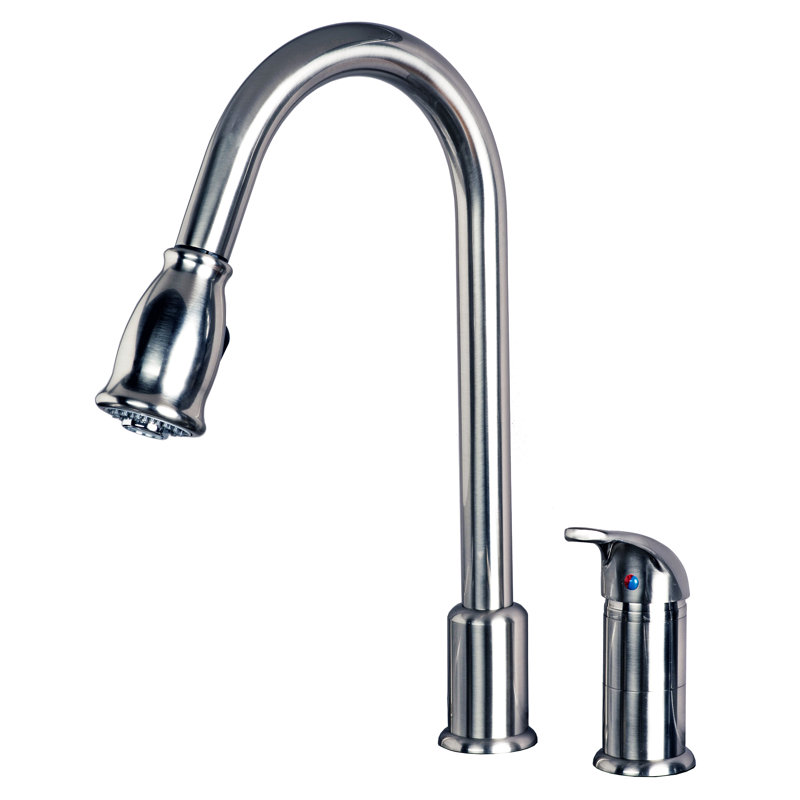 Laguna Brass Pull Down Kitchen Faucet, Stainless Steel