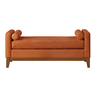 Large Upholstered Boucle Fabric Ottoman with Pillows,Comfort Padded Window Bench for Living Room