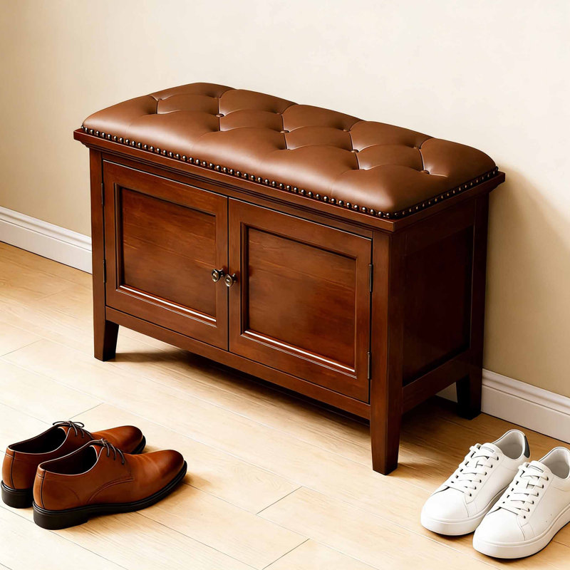 Banc de rangement pour chaussures, H 17,72 po x l 31,5 po x P 13,78 po, Brun