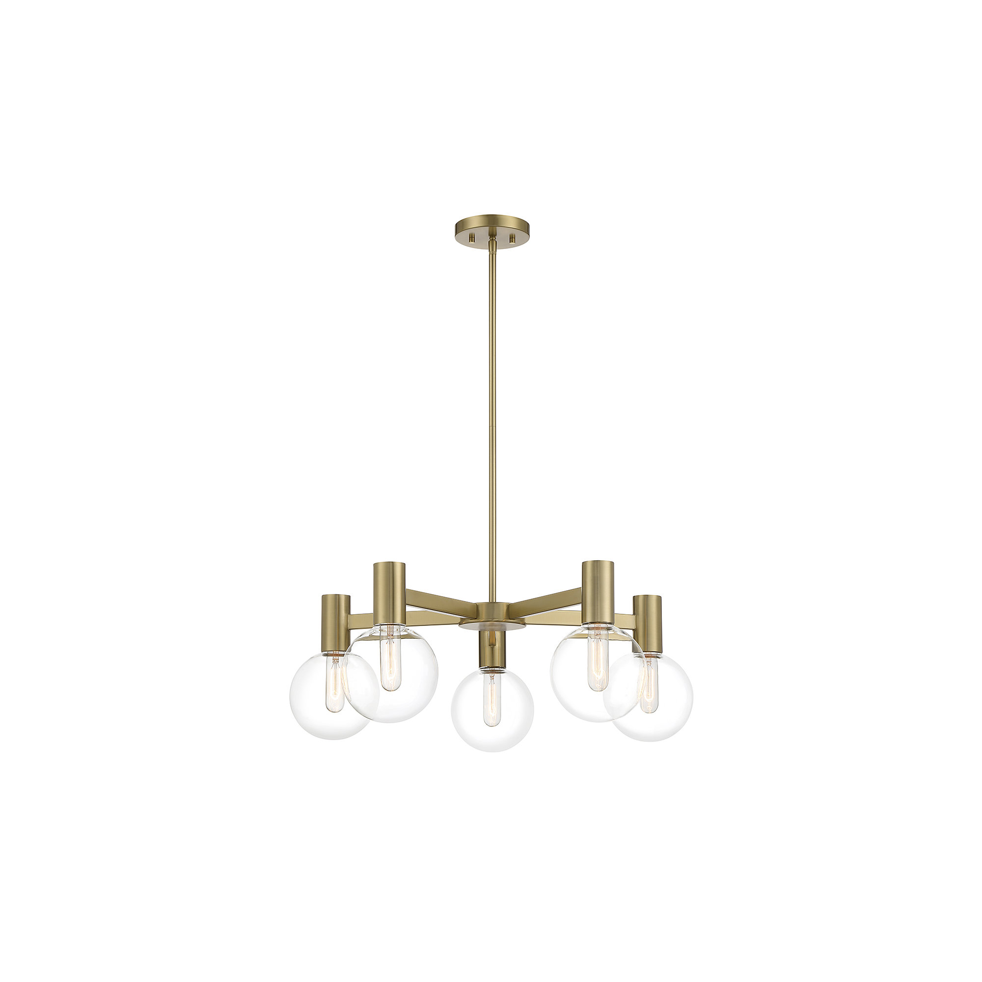Rorem Chandelier, 5 Lights, Brass