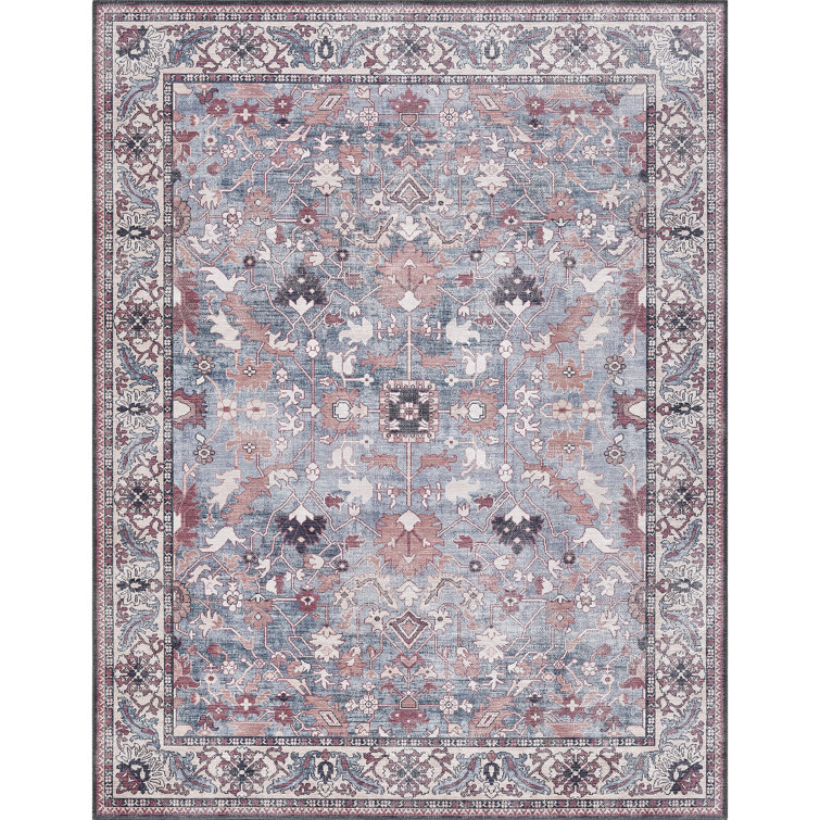 Zehorit Machine Washable Vintage Area Rug For Living Room, Hallway Runner, Entryway Rug