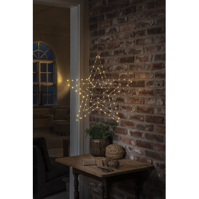 Beleuchtete LED-Fensterdekoration Silver Star in Bernstein