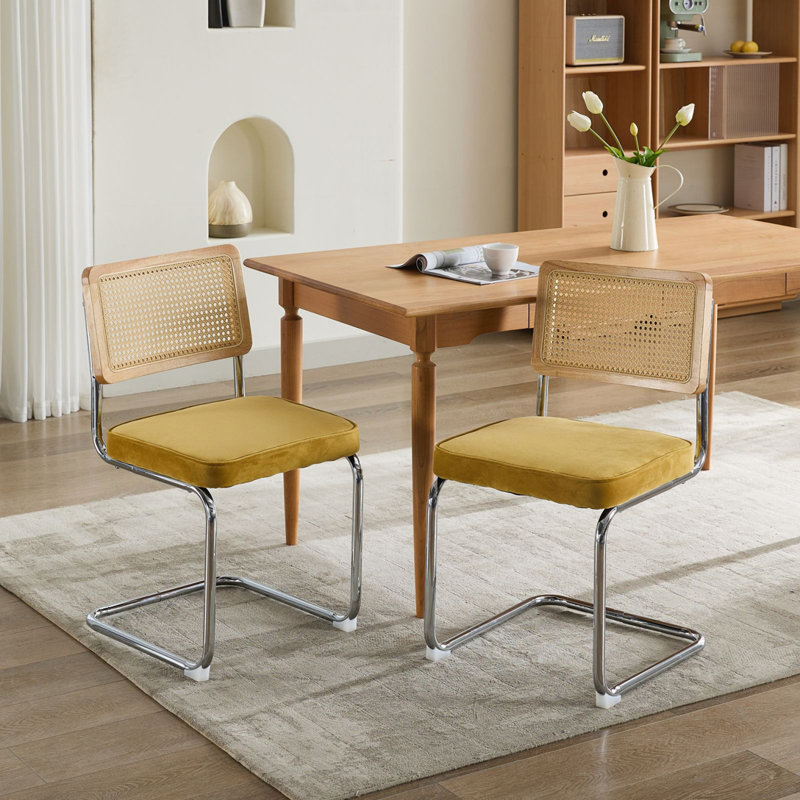 Chaises de salle à manger rembourrées Barnali, Or
