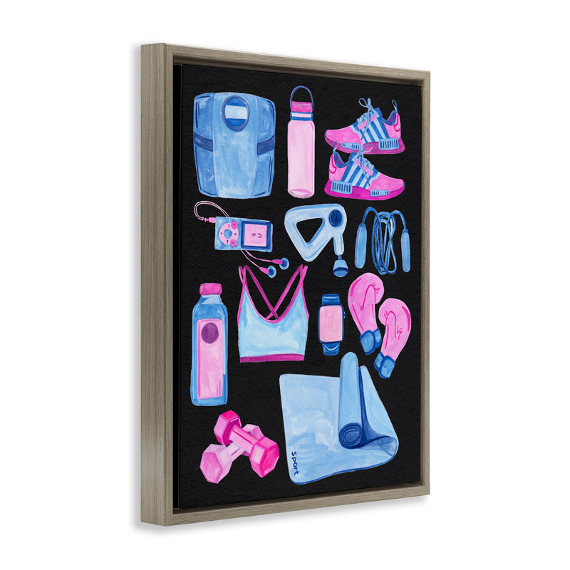 Art audacieux sur toile flottant encadré par Melissa Wang, Cadre flottant orme Montalcino, H 21 po x l 17 po