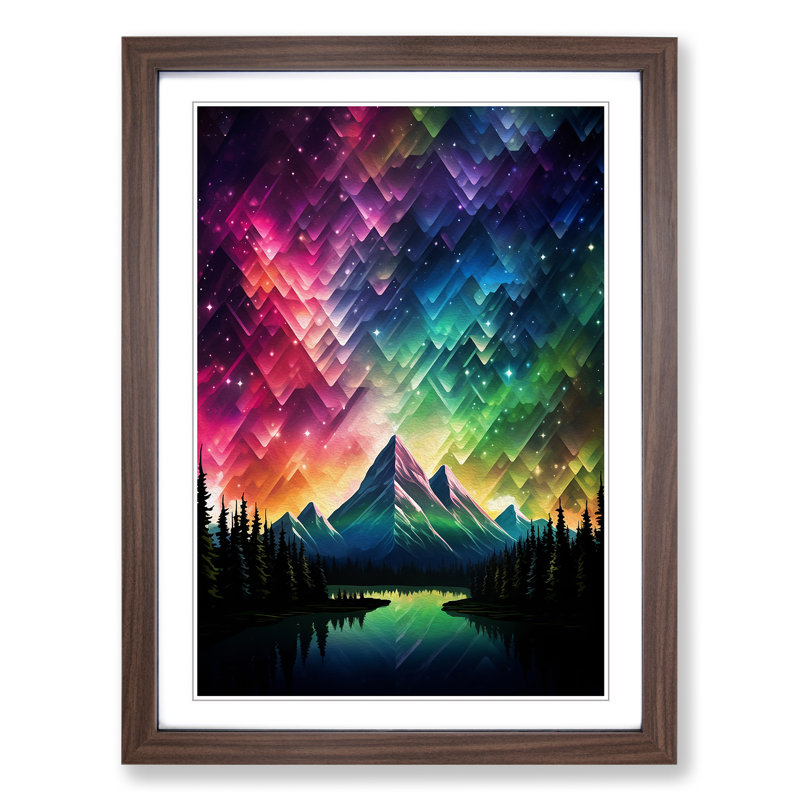 Single Picture Frame Print on Wood, 46cm H x 34cm W, Walnut Framed