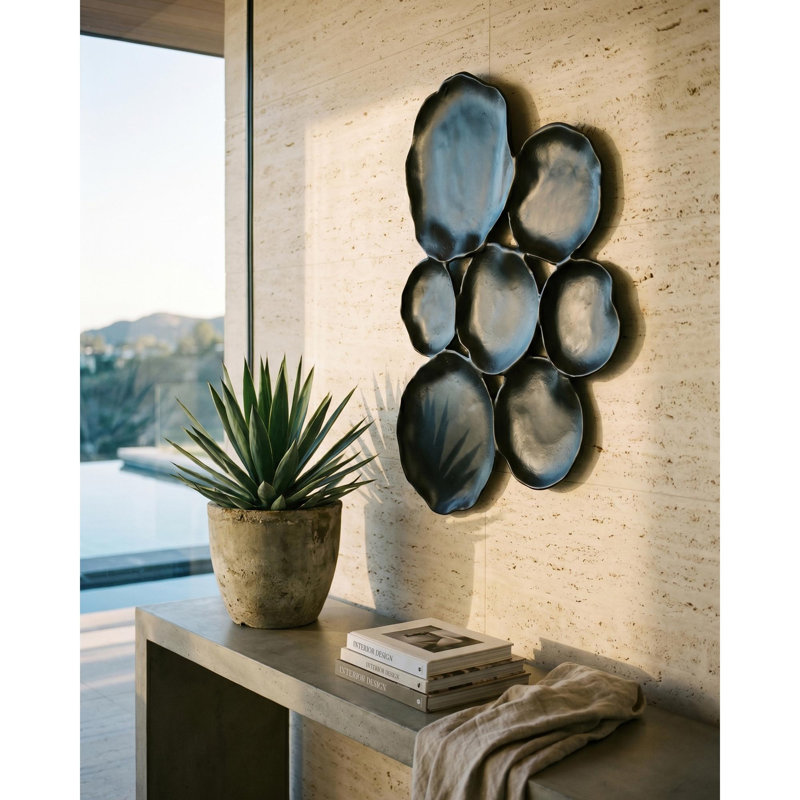 Row Abstract Wall Sculpture, Black