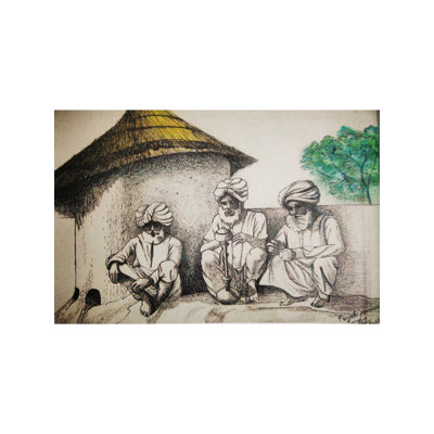 The Farmers - An Age | Ink On Paper | By Jolly Agarwal