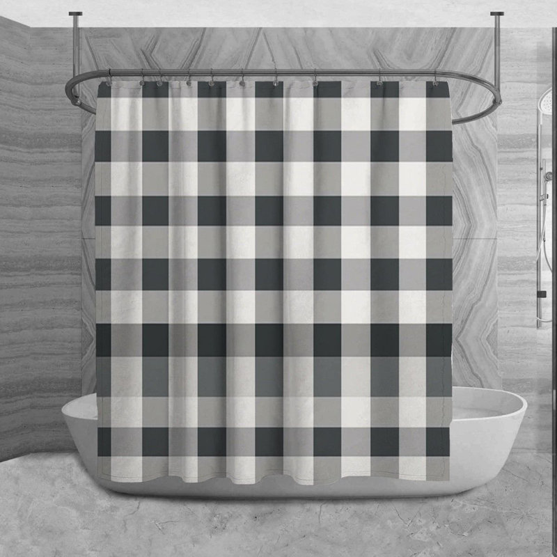 Rideau de douche Malesia Gingham, H 93 po x l 70 po