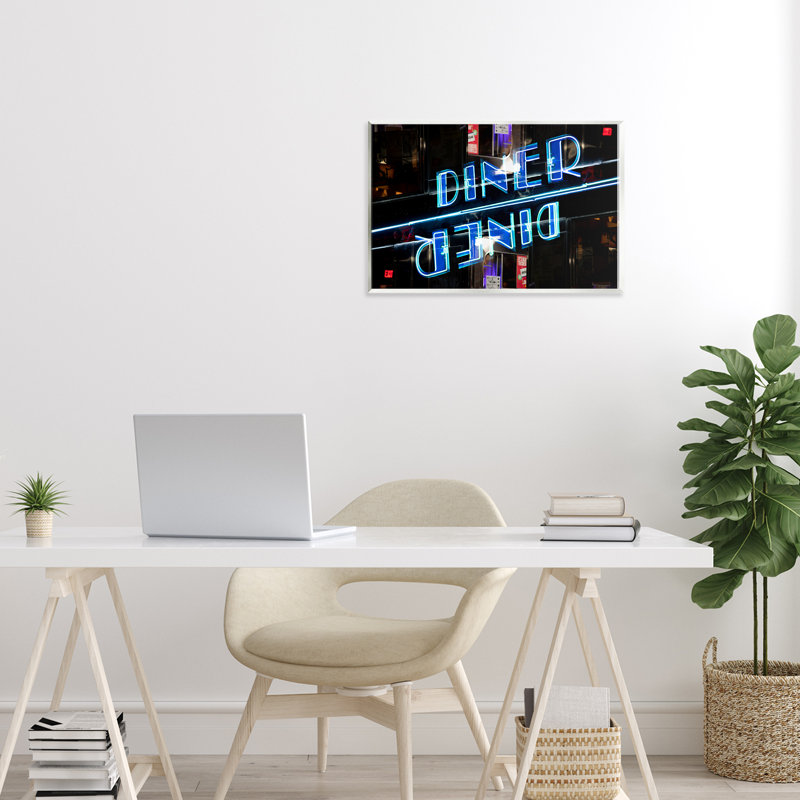 Plaque murale Neon Diner Reflection, par Robin Vandenabeele, H 10 po x l 15 po