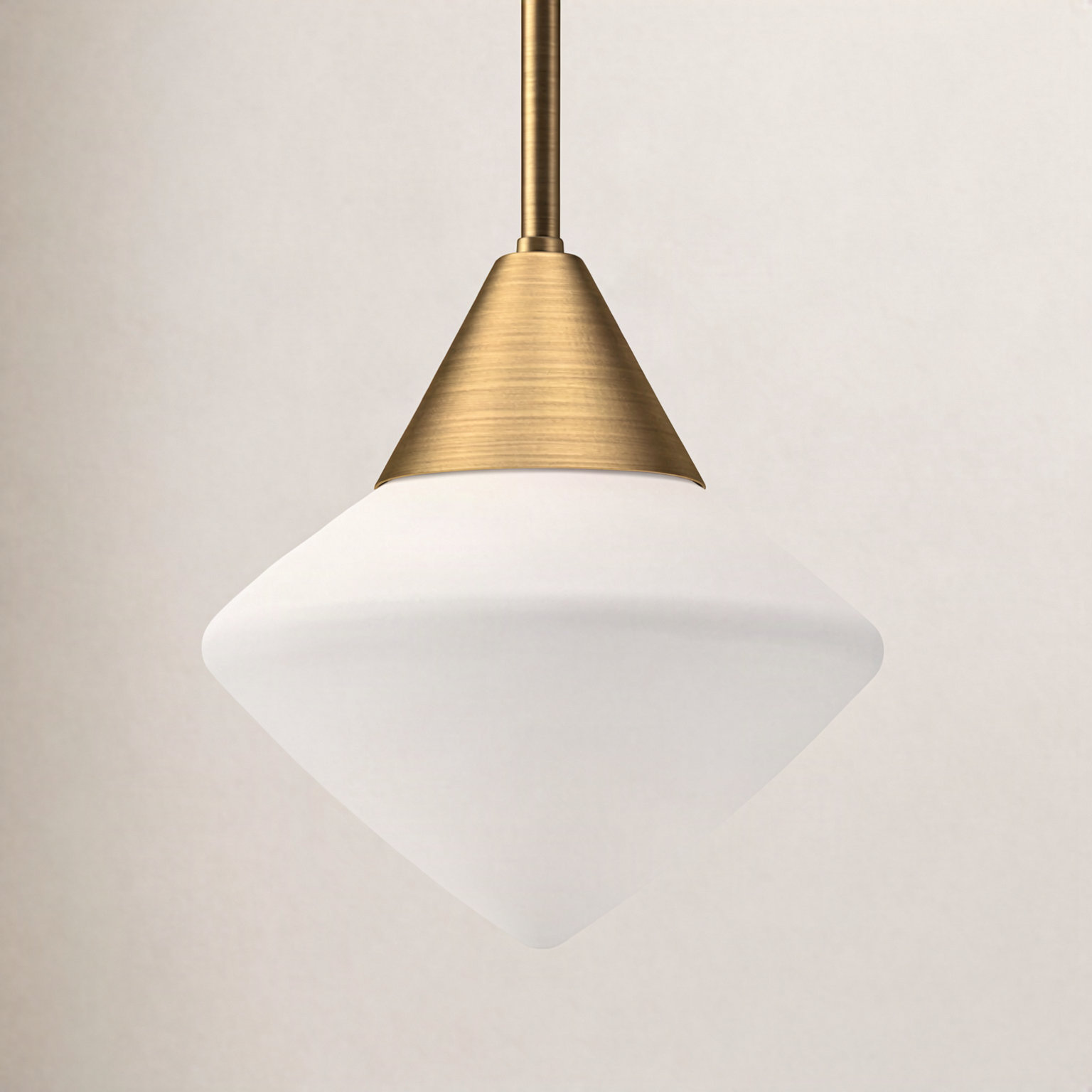Orrin Single Light Glass Pendant, Aged Gold, 73.13" H x 8" W x 8" D