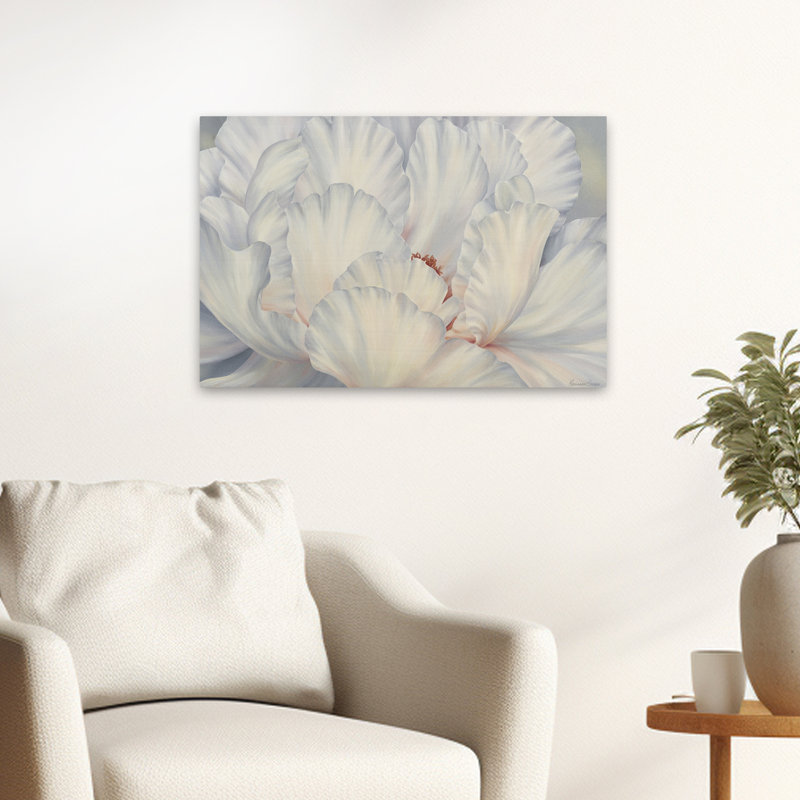 Plantes, fleurs, pivoines blanches, art mural, H 16 po x l 24 po