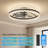 Black Crystal Ceiling Fan with Light and Remote, Modern Chandelier Style-1470677182