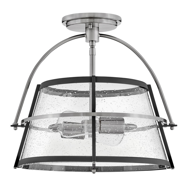 Tournon Glass Semi Flush Mount, Brushed Nickel