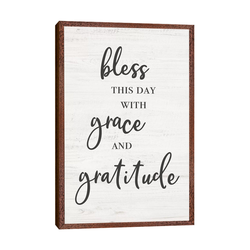 Bless This Day - Print on Canvas, 101.6cm H x 66.04cm W x 3.81cm D, Classic Brown Wood Framed