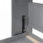 Lit escamotable double pleine grandeur avec tablettes, gris