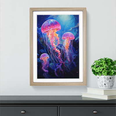 JellyFish Action Painting - Framed Print