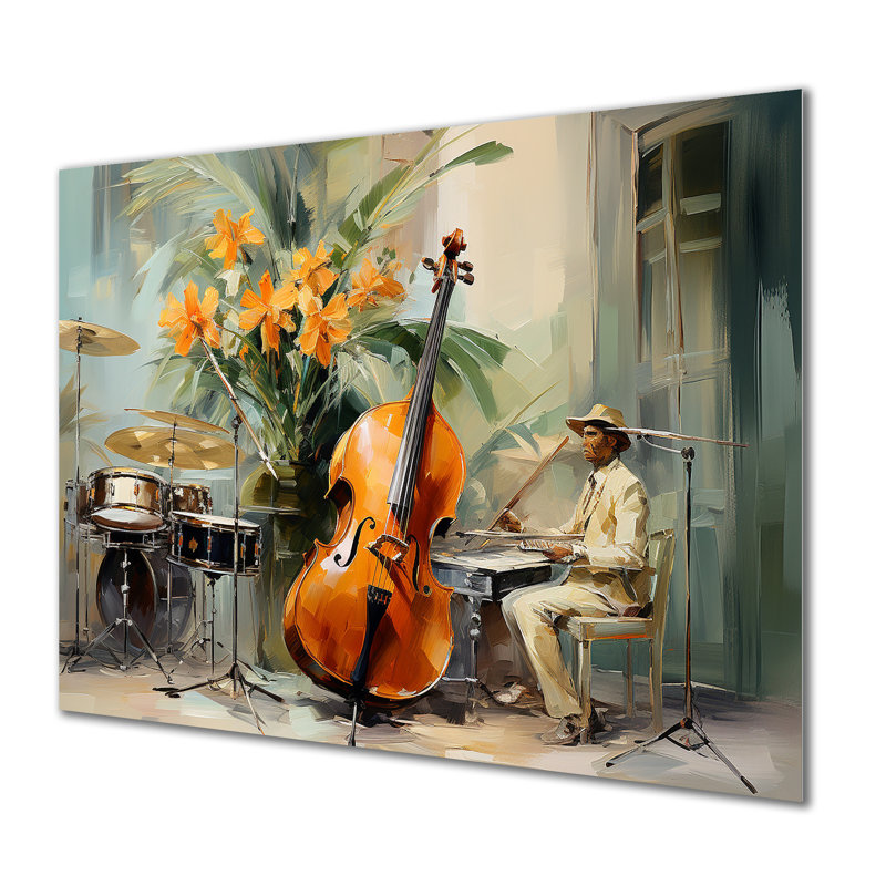 Chello Jazz Rhythms - musique, art mural en métal MT135436, H 12 po x l 20 po x P 1 po