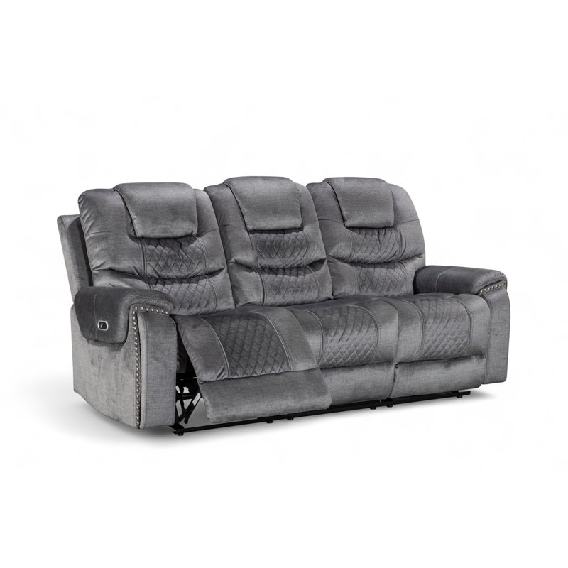 Bostin 3 Seater Chenille Electric Reclining Sofa, 3