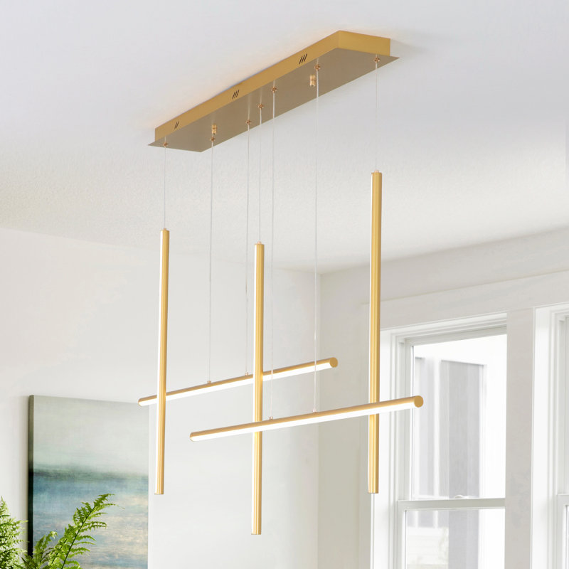 Luminaire suspendu pour îlot de cuisine en aluminium, Doré