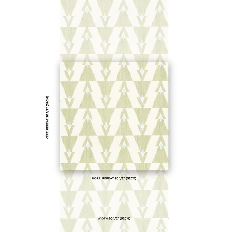 Schumacher x A Rum Fellow Kalido Wallpaper, Pistachio