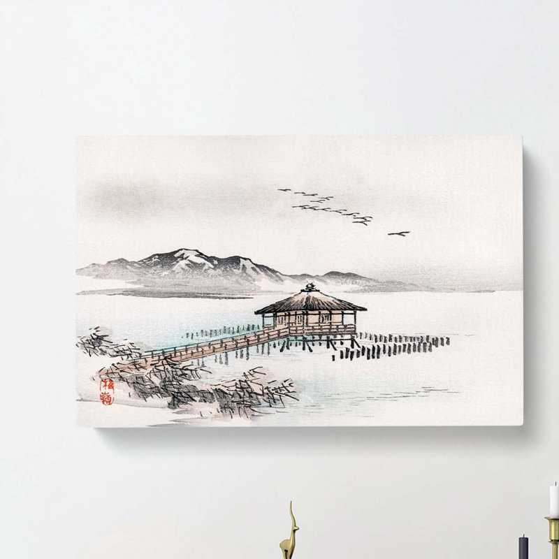 Cottage by the Sea by Kono Bairei - Wrapped Canvas, 50cm H x 76cm W x 3cm D