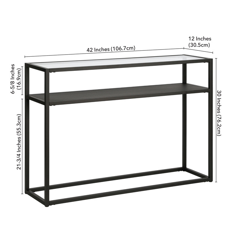 111.8cm Glass Top Console Table