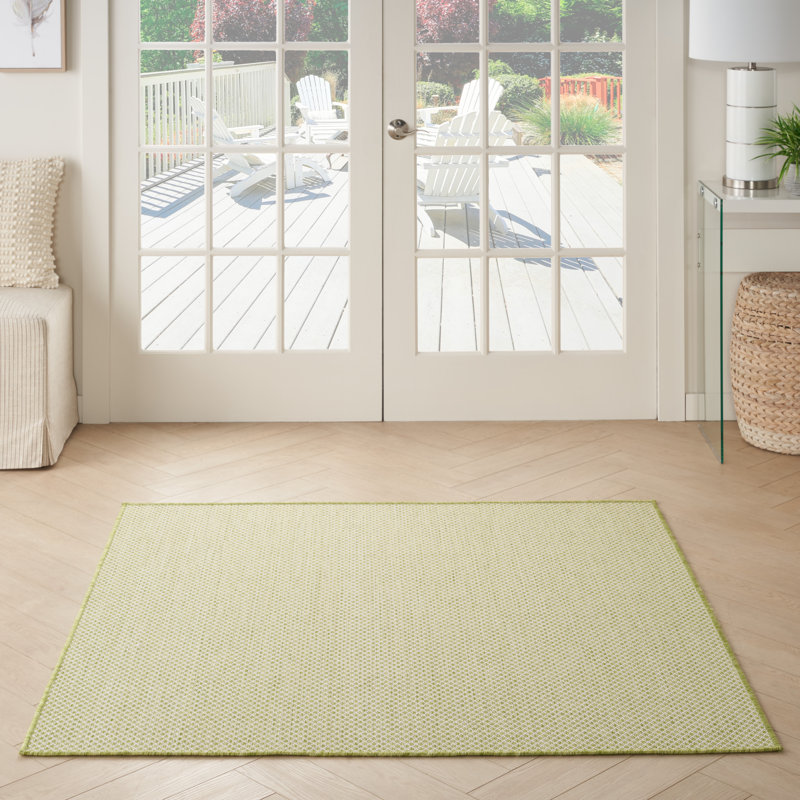 Tapis intérieur / extérieur vert Mccune, Carré 5 pi