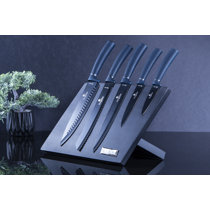 Marco Almond 14-Pieces Kitchen Knife Set With Block, Teal Sharp Chef Knives  with White Wood Block, Stainless Steel,Dishwasher Safe