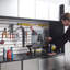 Armoire de rangement de garage gris métallique Series Series - Fixation murale, très profonde, résistante à la chaleur et à l'eau, fermeture en douceur avec conception montée efficace