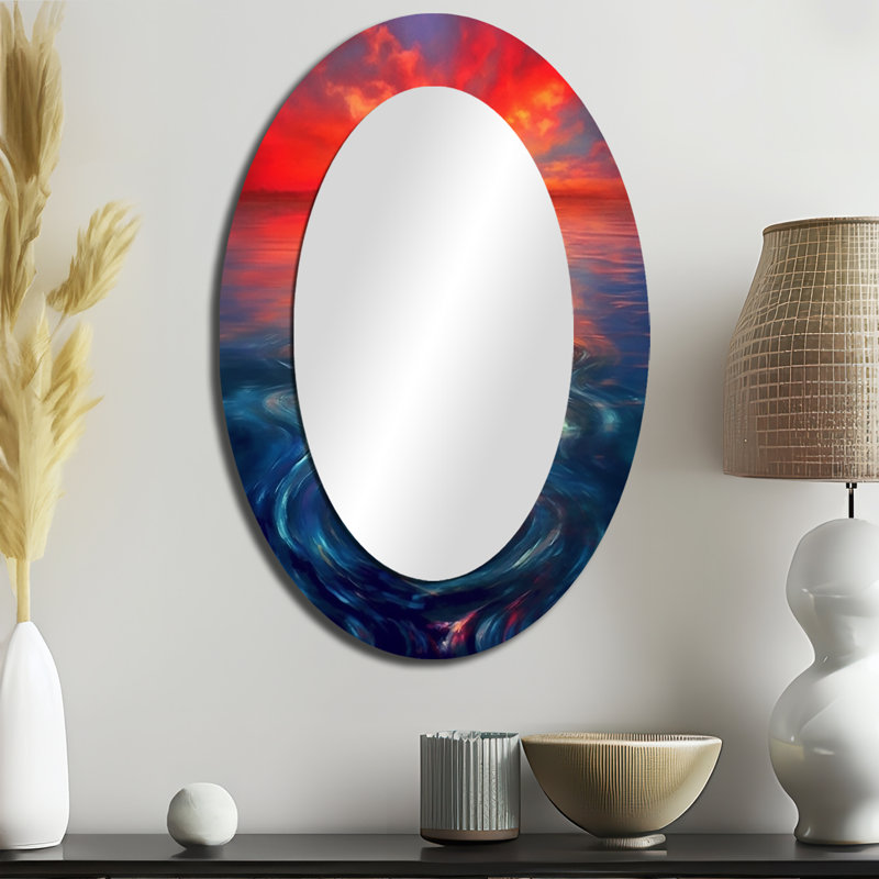Miroir mural ovale rose, 36 po x 24 po