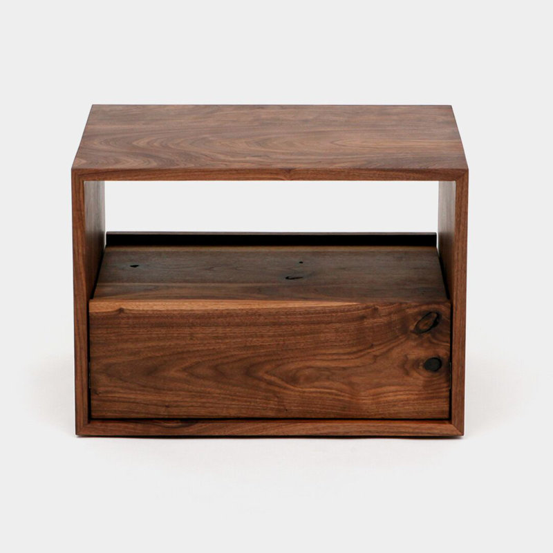 THN 24'' W Solid Wood Nightstand, Walnut