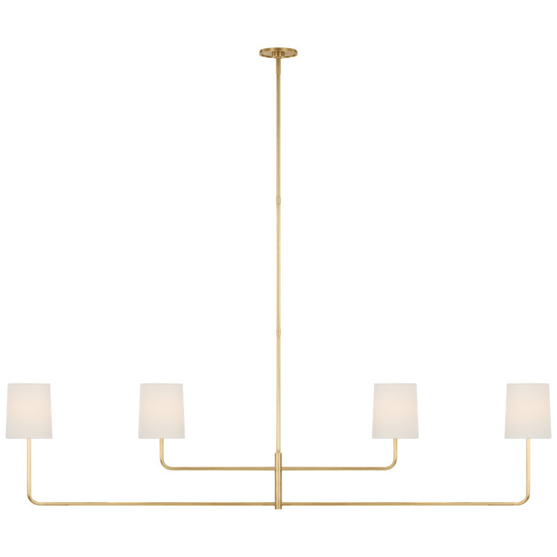 Go Lightly 4 - Light Chandelier, White, Soft Brass