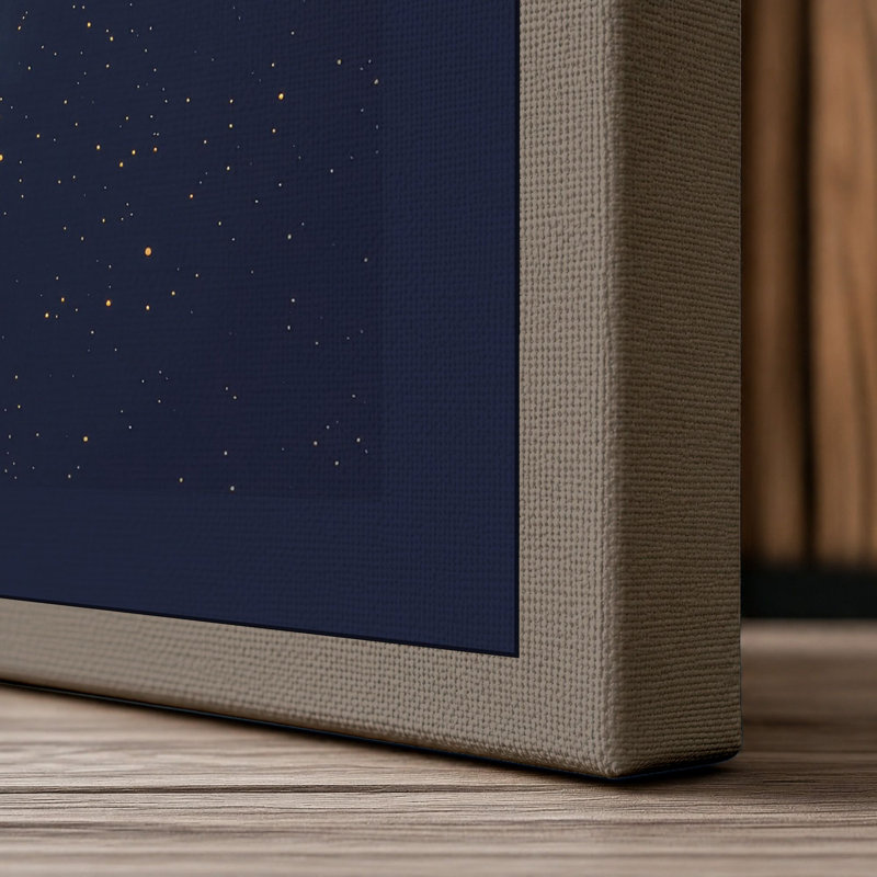 Rocket Through Stars Modern - Wrapped Canvas, 36x24 - 91.4 x 61.0 cm, Taupe Border