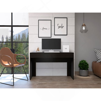 Writing Computer Desk, Two Drawers -Black
