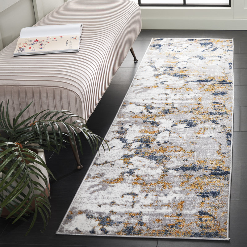 Tapis abstrait Aniqua Performance Performance, Tapis de couloir 2 pi 2 po x 8 pi