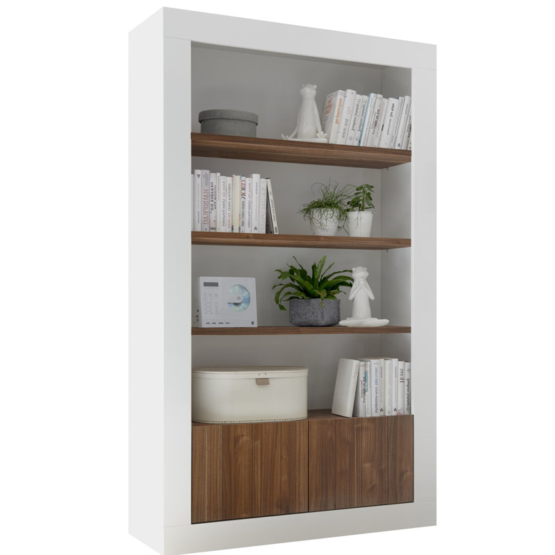 Hisey 110cm Sideboard, White/Walnut