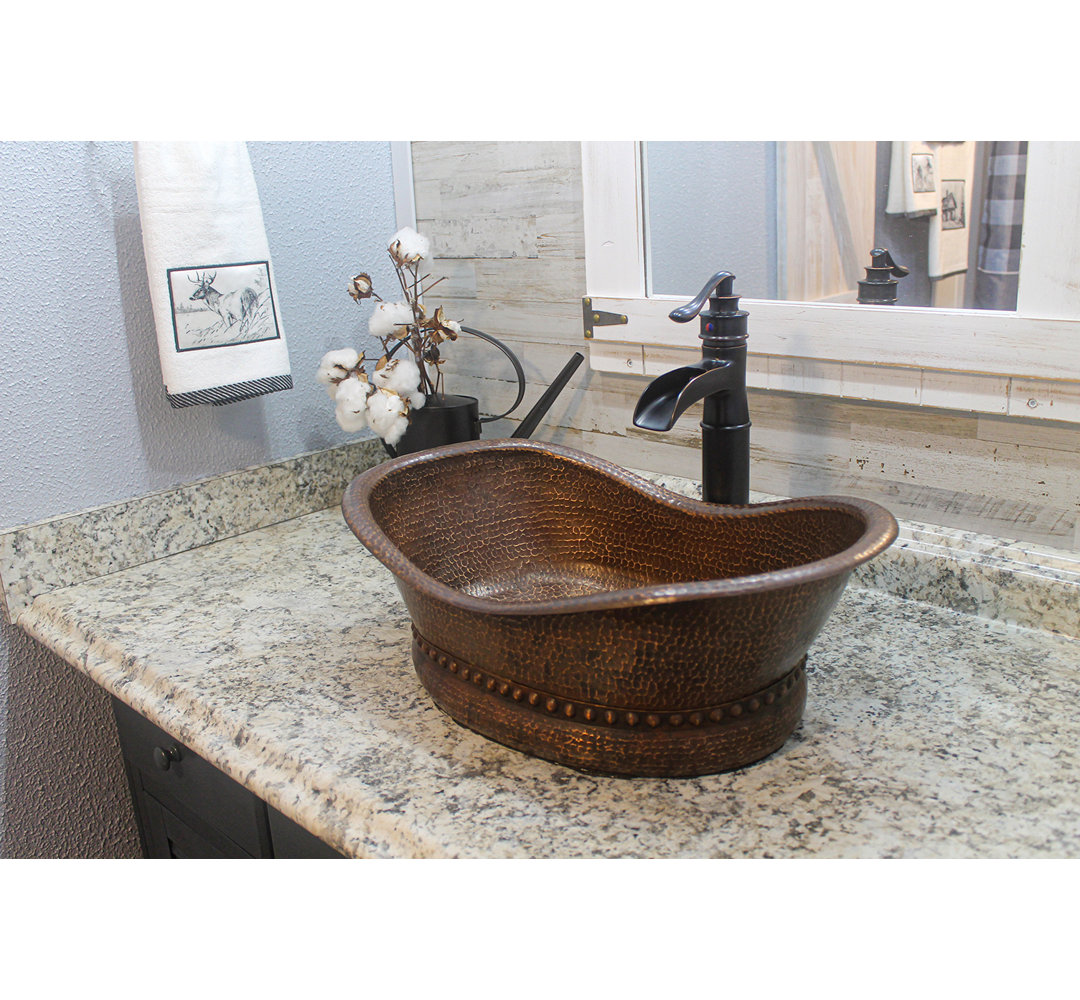 20" Bath Tub Vessel Hammered Copper Sink Premier Copper Products