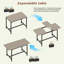 Ensemble de table de salle à manger extensible pour 4-8, grande table de cuisine extensible de 63 po avec 2 bancs et 2 tabourets, plateau en bois moderne et structure en métal, peu encombrant, facile à assembler, gris.-128982036-128982041-128982043-128982047-128982049