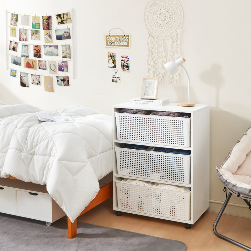 Commode à 3 tiroirs, Blanc