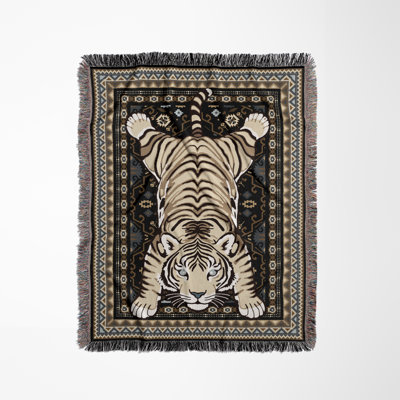 Jeté en mélange de coton Roy Tiger