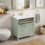 Meuble-lavabo de salle de bain avec lavabo, 3 tiroirs, tablette réglable, autoportant pour le rangement et l'organisation-2070926858
