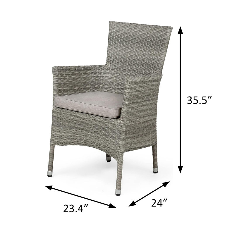 Chaise empilable contemporaine l 23,4 po (2 / empilable), gris