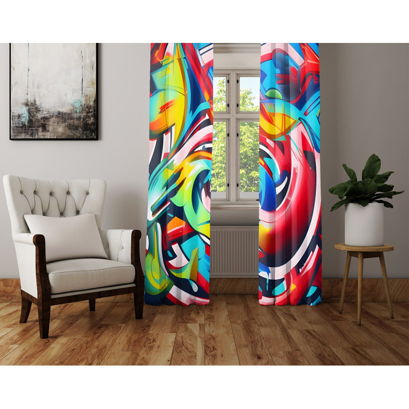 Paire de rideaux semi-transparents en polyester Daniluk, L 20 po x L 82 po