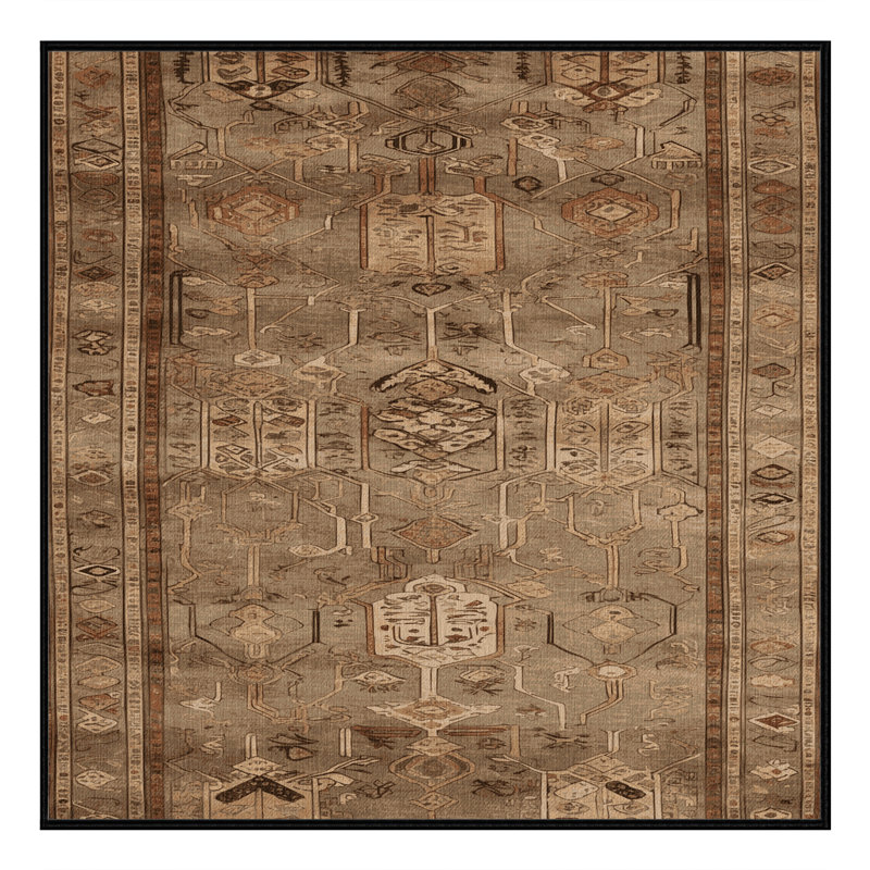 Tapis brun turc lavable à la machine, Carré 3 pi