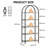 71" Tall 5-Tier Arched Bookshelf – Modern Industrial Office Bookcase – Vertical Wood Shelves, Black Iron Frame, Large Storage Display for Bedroom, Living Room – Black Iron Frame + Gray Wood Board-1397084854