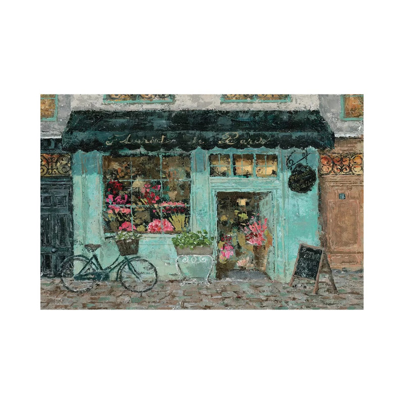 Parisian Flower Shop by Marie Elaine Cusson - Wrapped Canvas Painting, 20.32 cm H x 30.48 cm W