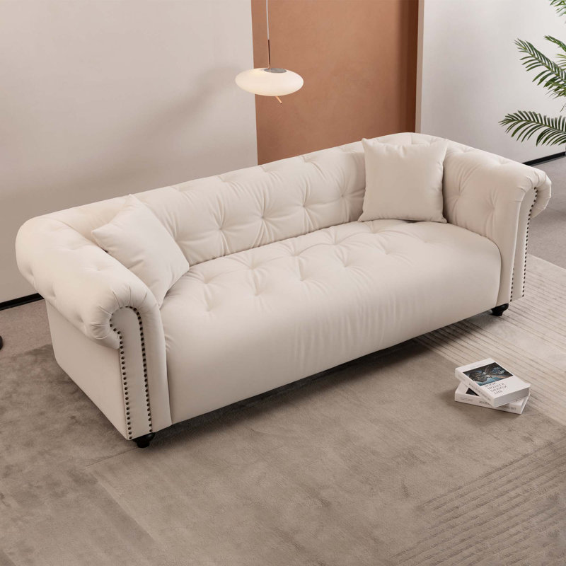 Canapé 90,55 "avec coussins, Blanc
