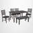 Angeline Dining Room Table and Chairs with Bench, Rustic Wood Dining Set, 6-piece Dining Table Set-360948323