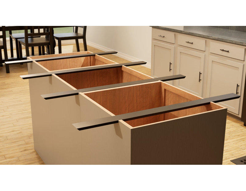 24in. x 2.5in. x 1in. – The Original Double Sided Island Support Bracket – Industrial, 1" H x 2.5" W x 24" D